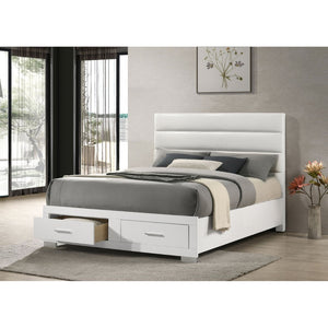 English Elm Hemlock Architectural Platform Bed Warm Wood Grain Headboard for Master Suite B062S01502