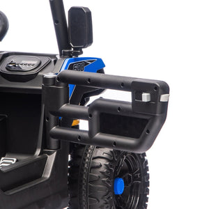 English Elm 24v Electric Kids Dump Truck 4wd Six Wheel Ride on with Remote Suspension Cargo Bucket Blue W1578P380843
