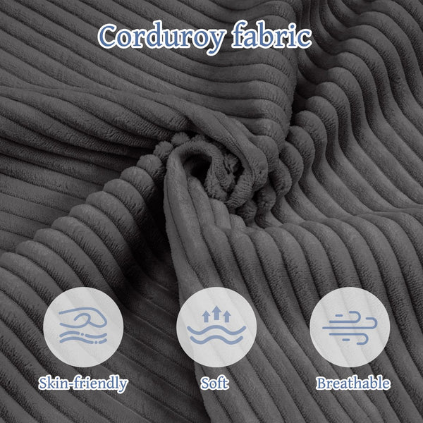 English Elm "110" L-Shaped Sectional Sofa - Plush Corduroy 3-Seater Cloud Couch With Chaise, No Assembly Needed! W2606S00007