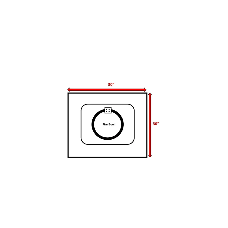 English Elm 25" Steel Outdoor Fire Pit Table with Lid & Cover, Hidden Propane Compartment, 33x33x11 Durable Entertaining Center B120142292