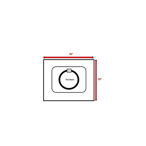 English Elm 25" Steel Outdoor Fire Pit Table with Lid & Cover, Hidden Propane Compartment, 33x33x11 Durable Entertaining Center B120142292