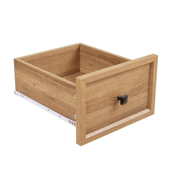 English Elm 6 Drawer Dresser Oak Finish Tall Chest with Silent Metal Rails, Modern Handles, Spacious Storage W2275P206605