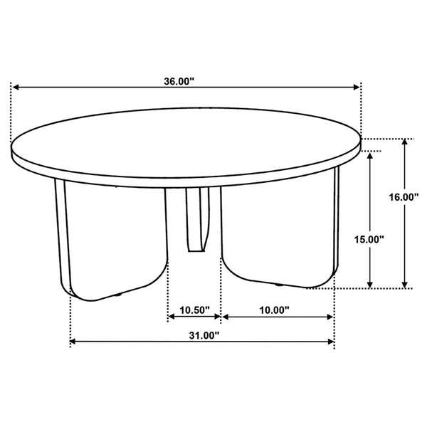 English Elm Columbo Solid Mango Wood 3 Piece Round Table Set for Modern Living Rooms B062S01476