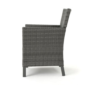 English Elm Christopher Knight Home® - CYPRESS Wicker Outdoor Dining Chair with Water-Resistant Cushion, Durable Weatherproof Patio Seating Grey 32.5 L x 23.3 W x 14 H 61562.00GRY