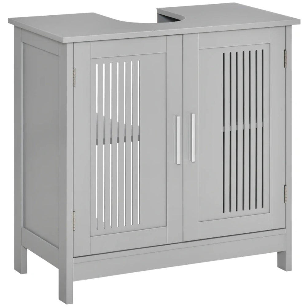 English Elm Practical Pedestal Sink Cabinet with Farmhouse X-door Design and Enclosed Bathroom Storage T3971P470197