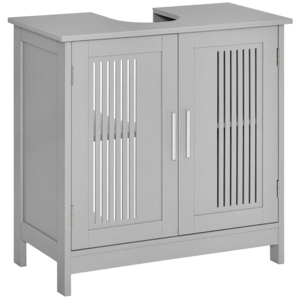 English Elm Practical Pedestal Sink Cabinet with Farmhouse X-door Design and Enclosed Bathroom Storage T3971P470197