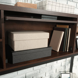 English Elm Hutch, Modern-Rustic Brown Storage Solution With Adjustable Shelves For Stylish Organization & Display B356P367924