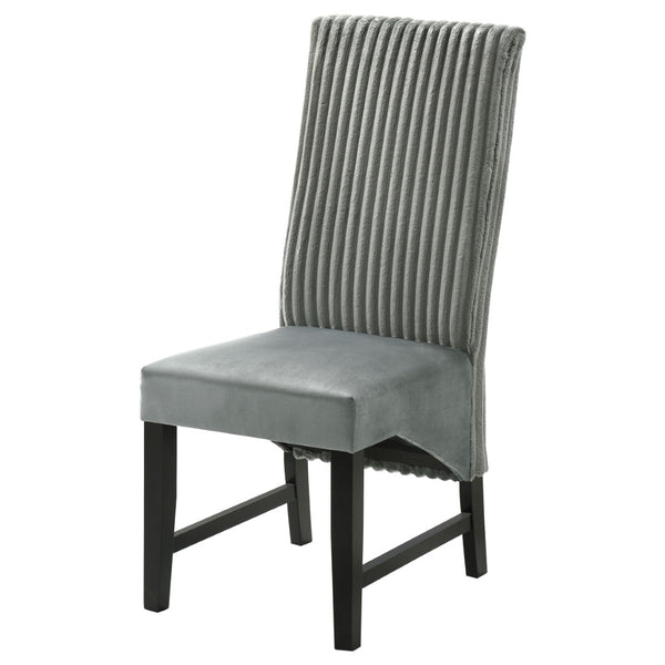 English Elm Dempsey Corduroy and Velvet Upholstered Dining Chairs with Tall Back Set of 2 Grey B062P440300