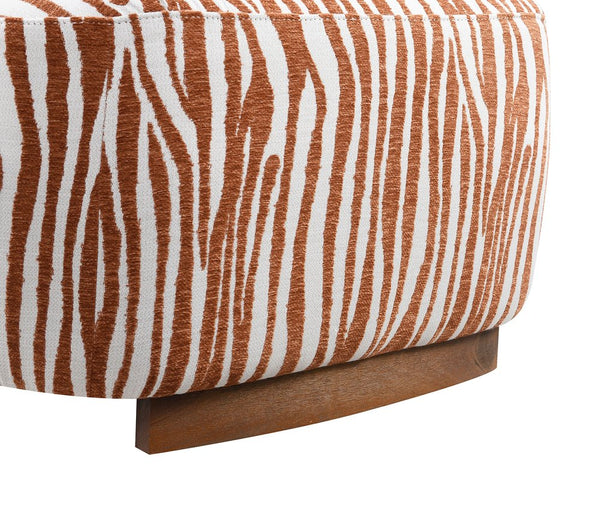 English Elm 1Pc Accent Chair In Zebra Stripe Fabric With Rustic Orange, Modern Comfort For Living Rooms & Nooks B2741P401399