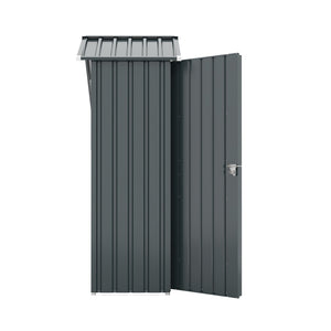 English Elm Campcraft Galvanized Steel Outdoor Storage Cabinet with Lockable Compartment and Firewood Rack W1598P382301