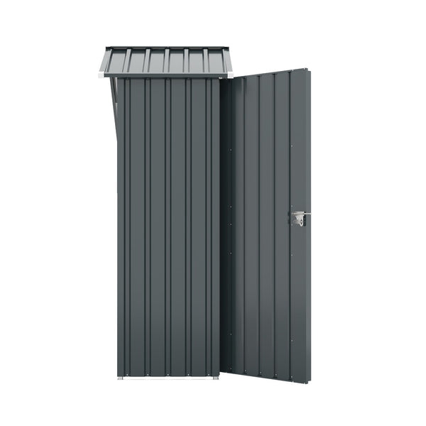 English Elm Campcraft Galvanized Steel Outdoor Storage Cabinet with Lockable Compartment and Firewood Rack W1598P382301