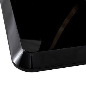 English Elm Modern modern simple luxury rectangular coffee table with sturdy base, easy-clean MDF, versatile use Black W1151S01395