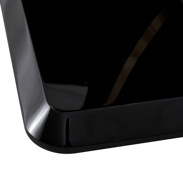 English Elm Modern modern simple luxury rectangular coffee table with sturdy base, easy-clean MDF, versatile use Black W1151S01395