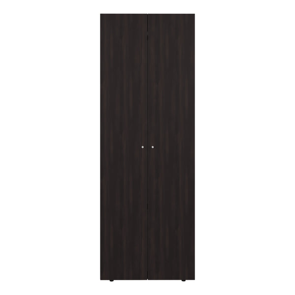 English Elm Armoire, Three-Door Engineered Wood Wardrobe in Walnut and Black Wengue with 3 Shelves for Organized Storage Multi 71.62 L x 20.08 W x 5.51 H B097P369451