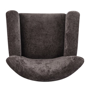 English Elm Christopher Knight Home® - Cozy Wingback Armchair with Plush Bouclé Upholstery, Solid Wood Legs, Timeless Elegant Comfort Dark Brown,Teak 32 L x 29.5 W x 26.75 H N776P293322D