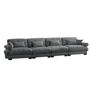 English Elm Super Comfort Oversized Modular Velvet Sectional Sofa – Luxurious Cloud-Like Seating With Arm Support W714S01128-GIGA