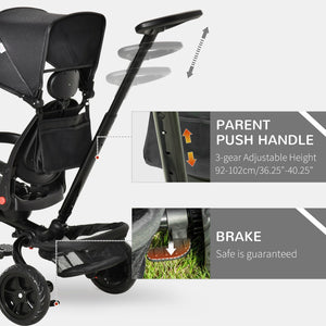 English Elm Qaba 4 in 1 Convertible Kids Trike with Reversible Seat and Adjustable Push Handle W2225P217779