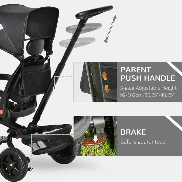 English Elm Qaba 4 in 1 Convertible Kids Trike with Reversible Seat and Adjustable Push Handle W2225P217779