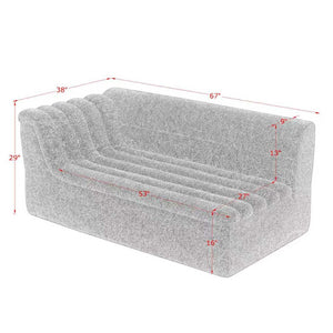 English Elm 106" Modular L-shaped Sectional Chenille Sofa Sculptural Low Profile Living Room Couch Dark Grey W1413S00124