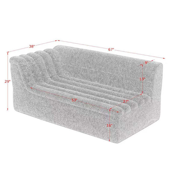 English Elm 106" Modular L-shaped Sectional Chenille Sofa Sculptural Low Profile Living Room Couch Dark Grey W1413S00124