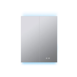 English Elm Corsica Aluminum Led Medicine Cabinet with Defogger and Soft Close Double Doors B2731P477797