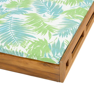 English Elm Christopher Knight Home® - Lounge Chaise Lounge Set - Acacia Wood With Water-Resistant Cushions, 4-Position Recline & Tropical Style N770P272405T_N770P253018L