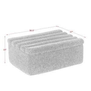 English Elm The Chenille Modular Ottoman Plush Foam Seat Flexible Footrest for Living Rooms Green W1413P298066