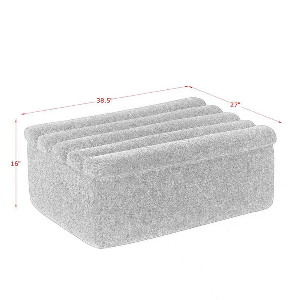 English Elm The Chenille Modular Ottoman Plush Foam Seat Flexible Footrest for Living Rooms Green W1413P298066