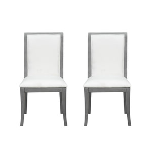 English Elm Oak Gray Finish Upholstered Dining Chairs Set Of 2 - Elegant, Comfortable, And Versatile Accent Seating N842P315217E