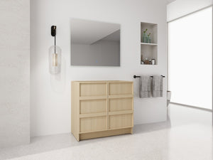 English Elm 36" Freestanding Bathroom Vanity Plywood Base Soft-close Doors Dune Oak Finish W999P392894