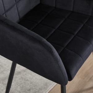 English Elm Dining Chairs Set Of 2 - Elegant Velvet Upholstered Seats With Armrests, Easy Assembly & Care! W3112P262802