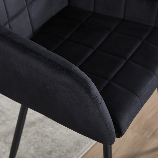 English Elm Dining Chairs Set Of 2 - Elegant Velvet Upholstered Seats With Armrests, Easy Assembly & Care! W3112P262802