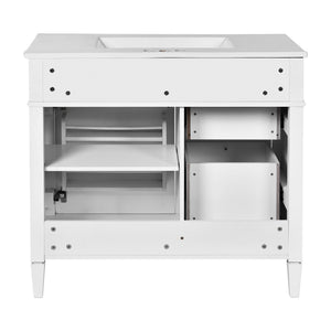 English Elm 36'' Modern Bathroom Vanity With Ceramic Sink, Soft-Close Drawers, Ample Storage & Elegant Design N710P230246K
