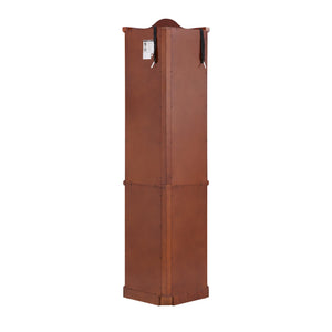 English Elm Corner Curio Display Cabinet with Mirrored Back, Interior Lighting, Adjustable Glass Shelves, Elegant Finish Walnut W1693P171662