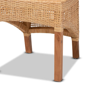 English Elm Modern Rattan Openwork Backrest Counter Stool Mahogany Frame for Kitchen Islands B2750P420423