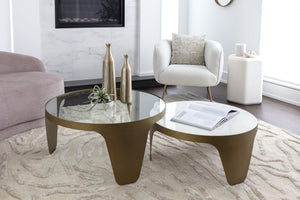 Sunpan Amara Lounge Chair – Bold Curved Frame with Gold Stainless Steel Legs for Modern Home Elegance Copenhagen White