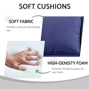 English Elm Patio Rattan Outdoor Sectional Set with 3-Seat Sofa, 2 Chairs & 2 Ottomans Cushioned Comfort Brown Grey,Navy Blue W1710S00255