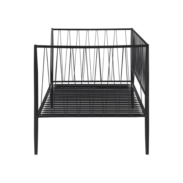 English Elm Metal Twin Daybed with Slatted Base and Powder Coated Frame for Guest Rooms B016P461555