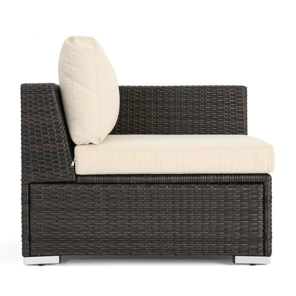 English Elm Christopher Knight Home® - SANTA SANTA ROSA Right Armchair Rattan Frame with Aluminum Accents — Weather-Resistant Stylish Seating Multi 65058.00ALUMBRN