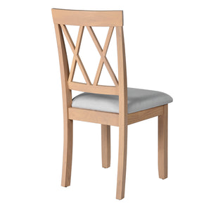 English Elm Dining Room Chairs Set of 2 Upholstered Accent Side Chairs with Padded Seat and Solid Wood Legs, Stylish Natural N752P216388A