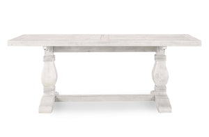 English Elm Caleb 78" Dining Table in Distressed Ivory Antique White - Handcrafted Solid Pine, Rustic Farmhouse Charm B2723S00002