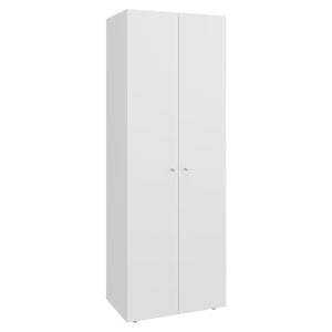 English Elm Home 2 Door Closet System Compact 66.9"H White Wardrobe with 4 Fixed Shelves for Small Spaces B070P351126