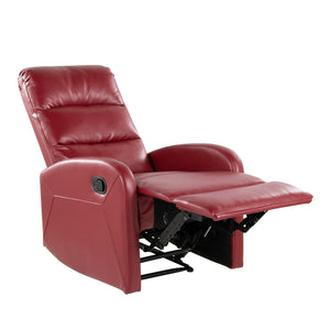 English Elm Dormi Red Faux Leather Contemporary Recliner by LumiSource — Tufted Foam Seat, Manual Recline Comfort B202P223699