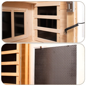 English Elm Low Emf Indoor Hemlock Sauna For One - Soothing Far-Infrared Heat, Bluetooth Audio & Modern Design W1149S00008