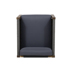 English Elm Christopher Knight Home® - LAUREL Club Chair Teak Acacia Wood with Handwoven Rattan Rope, Water-Resistant Cushions, Modern Outdoor Flair 65439.00GRY