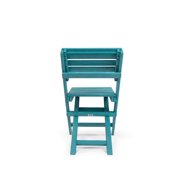 English Elm Coastal Bay Recycled Hdpe Folding Bistro Chair for Patio and Balcony Use Teal B2745P409658