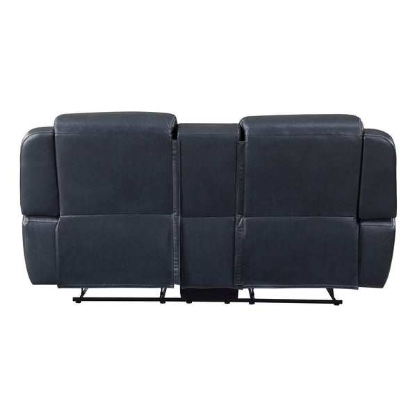 English Elm Modern Littleton 2pc Blue Reclining Sofa & Loveseat Set with USB Ports, Cupholders, Storage, Power B011S01262