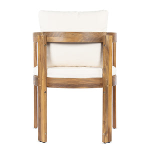 English Elm 7 Piece Solid Acacia Hardwood Outdoor Dining Set with Cream Cushioned Chairs Patio Teak N762P371718D_N762P380633A6