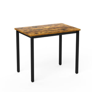 English Elm Dining Table Set 3 Piece Industrial Steel Frame with Melamine Top for Kitchen Nook Rustic Brown W1162P424861