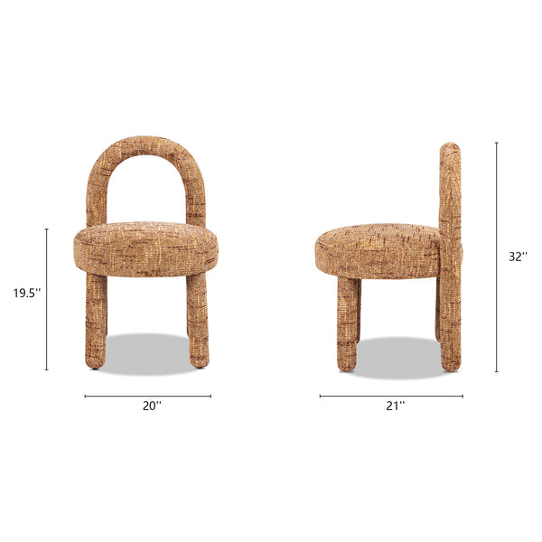 English Elm Jennifer Taylor Home - Penny Arched Upholstered Dining Side Chairs (Set of 2) in Golden Rust Orange Chenille — Modern Comfort B2719P269265